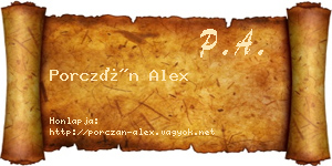 Porczán Alex névjegykártya